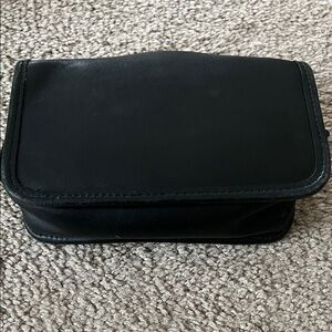 Coach Black Leather Cosmetic Bag